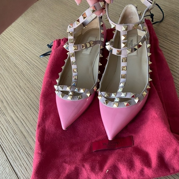 Valentino pink rock stud flats - Picture 6 of 12